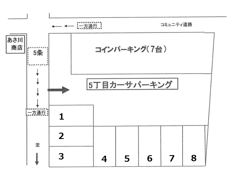 5丁目カーサパーキングの駐車配置図