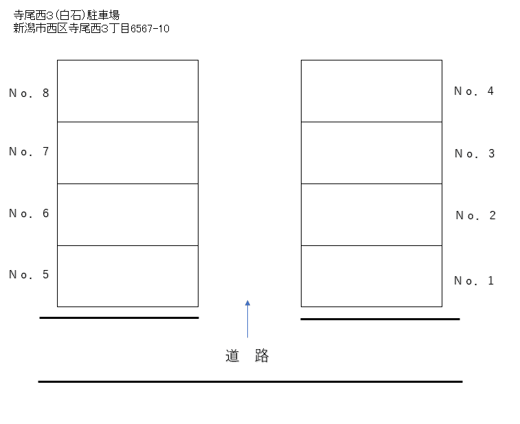 寺尾西３（白石）駐車場の駐車配置図