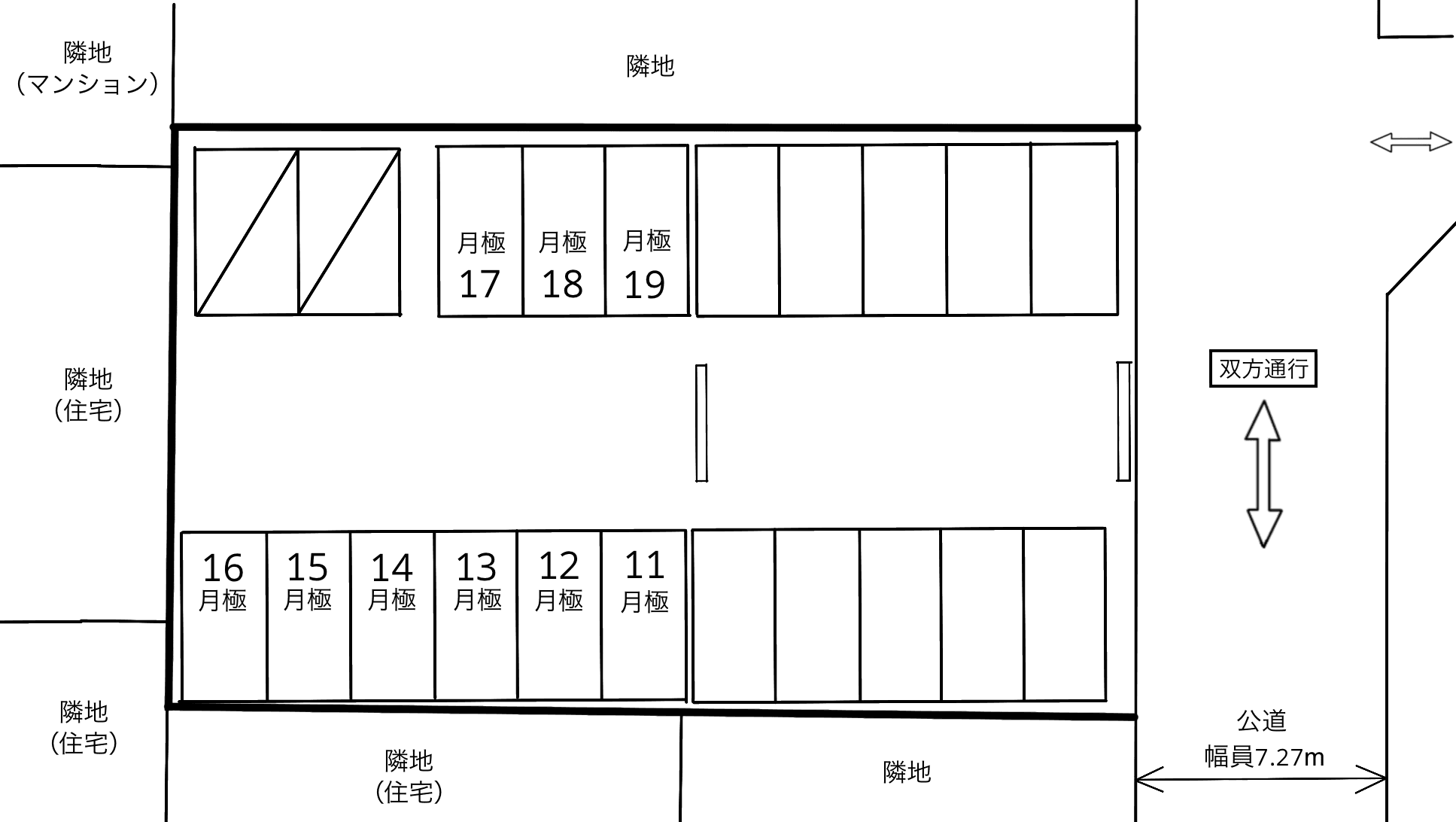 中山町５丁目第５の駐車配置図
