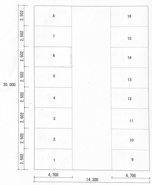 西崎3丁目Yパーキングの駐車配置図