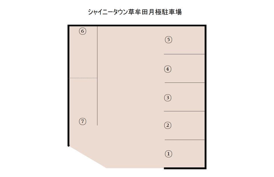 シャイニータウン草牟田月極駐車場の駐車配置図