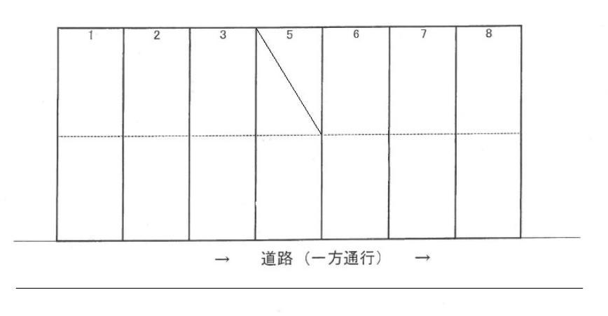 上大川前通六駐車場の駐車配置図