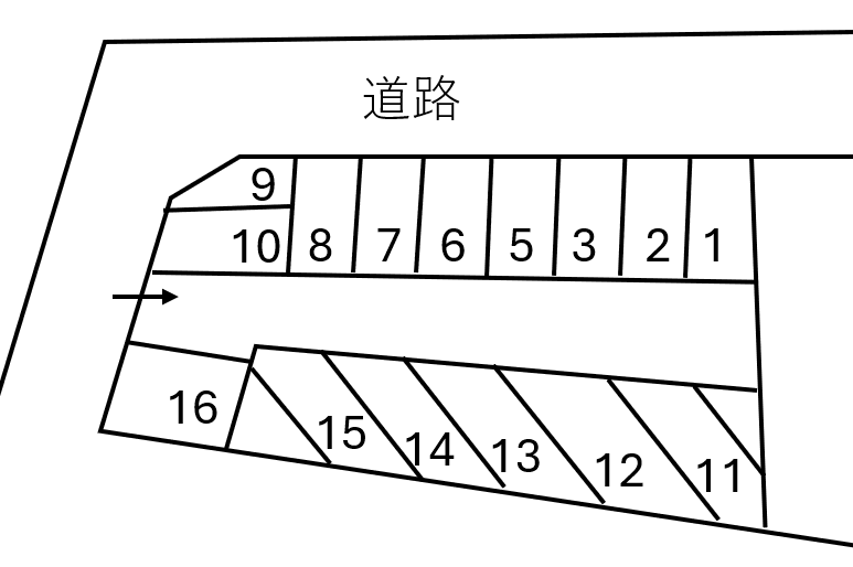 東野町３丁目２４番１の駐車配置図