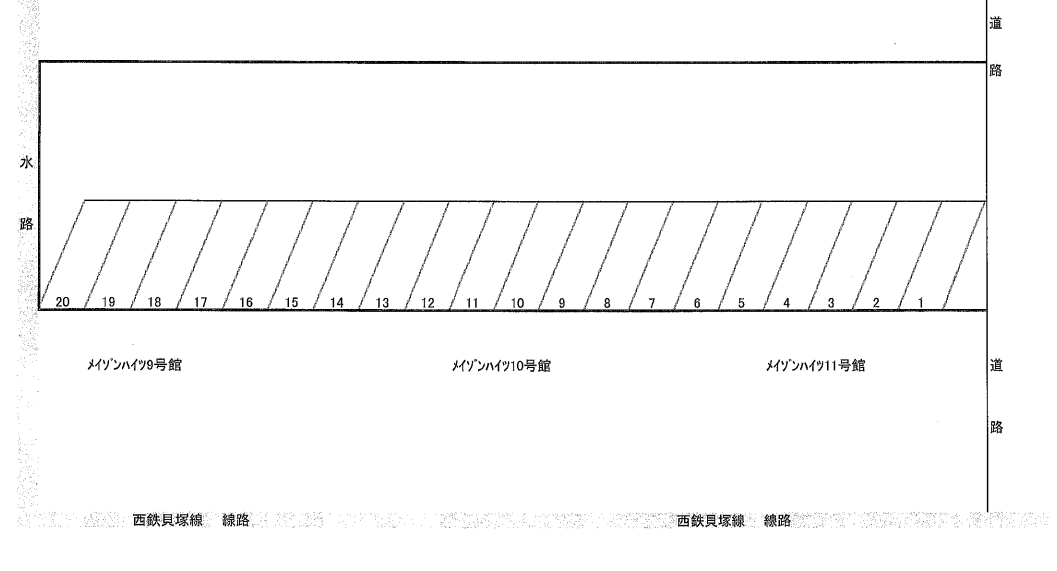 フローラル柳ヶ浦駐車場の駐車配置図
