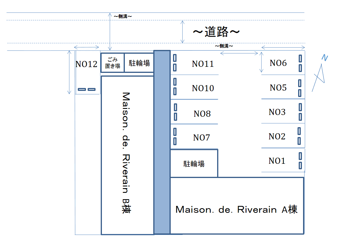 Ｍａｉｓｏｎ．ｄｅ．Ｒｉｖｅｒａｉｎの駐車配置図
