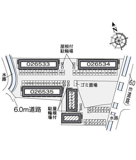 コンフォール石橋Ｆ(26536)の駐車配置図