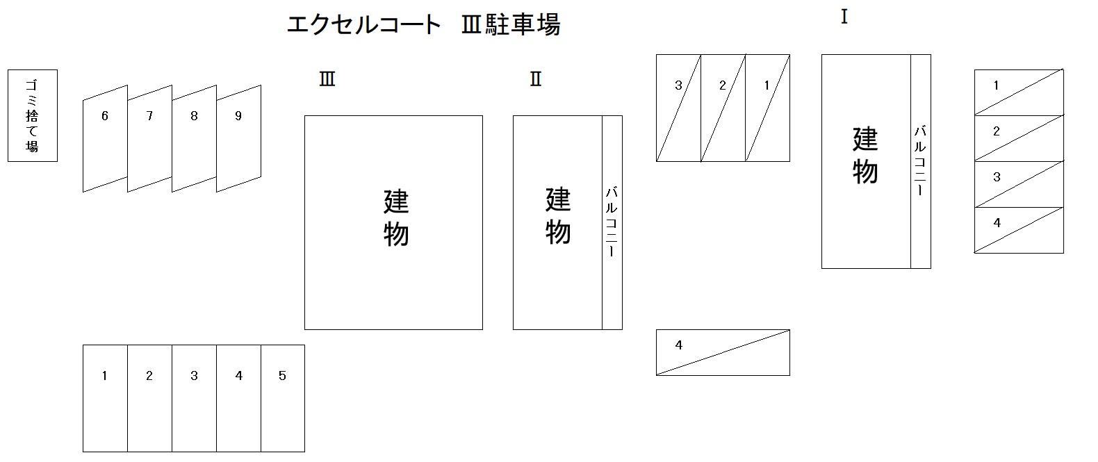 エクセルコートⅢの駐車配置図