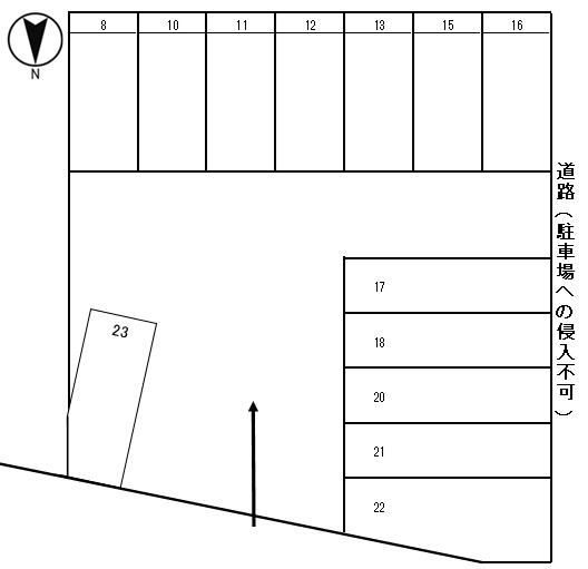 古川①パーキングの駐車配置図