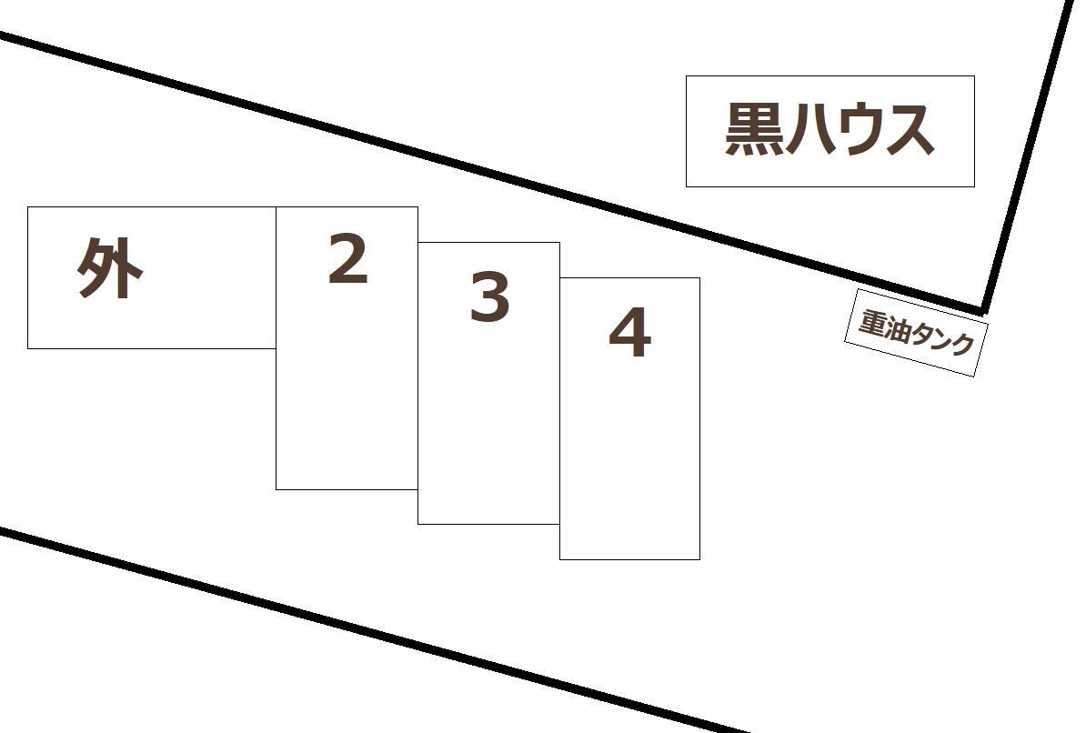 石関ハウス前駐車場の駐車配置図