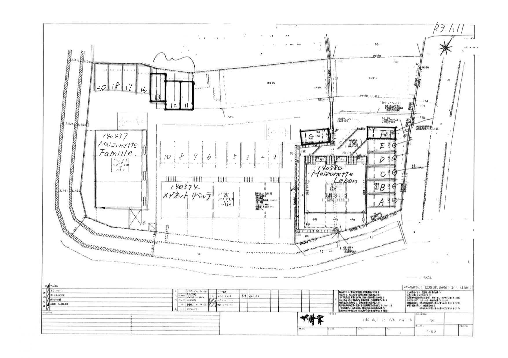 140437Maisonette Familleの駐車配置図