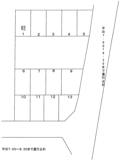 下川原４丁目貸駐車場の駐車配置図