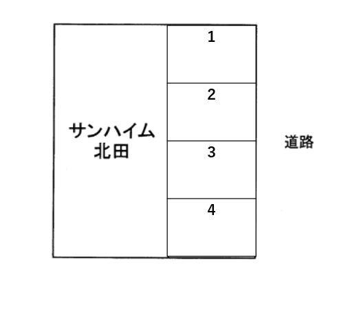 サンハイム北田の駐車配置図