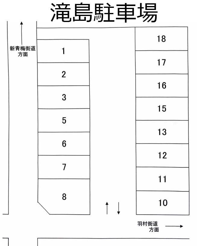 滝島駐車場の駐車配置図