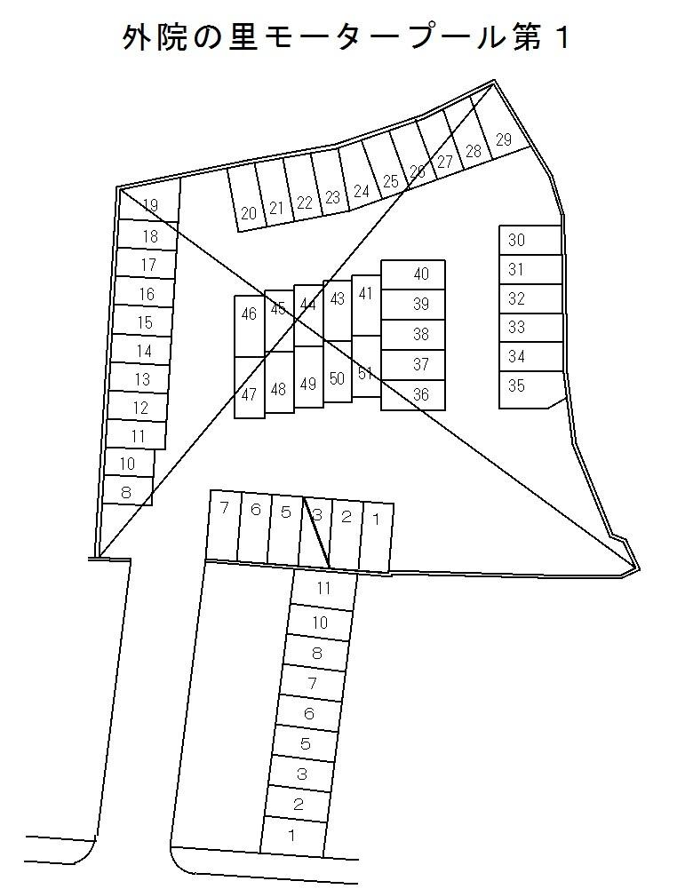 外院の里モータープール第１の駐車配置図