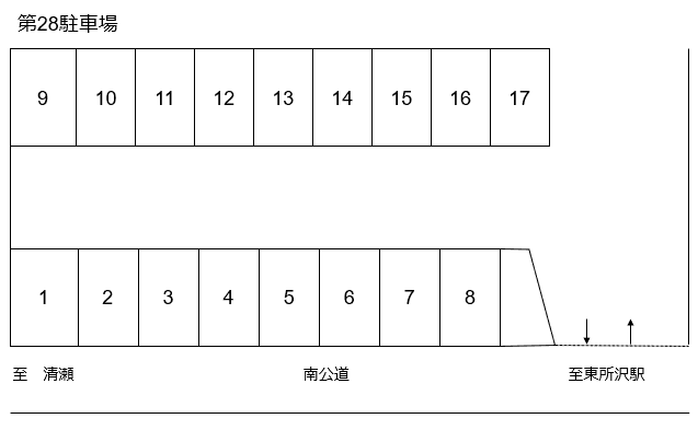 第28駐車場の駐車配置図