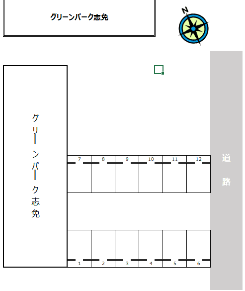 グリーンパーク志免の駐車配置図
