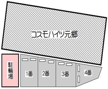 コスモハイツ元郷駐車場の駐車配置図