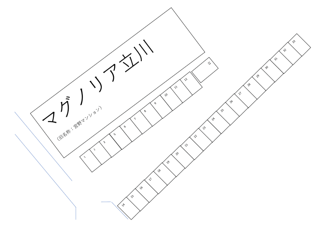 マグノリア立川月極敷地内駐車場の駐車配置図
