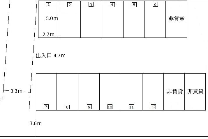 Kaminoda parkingの駐車配置図