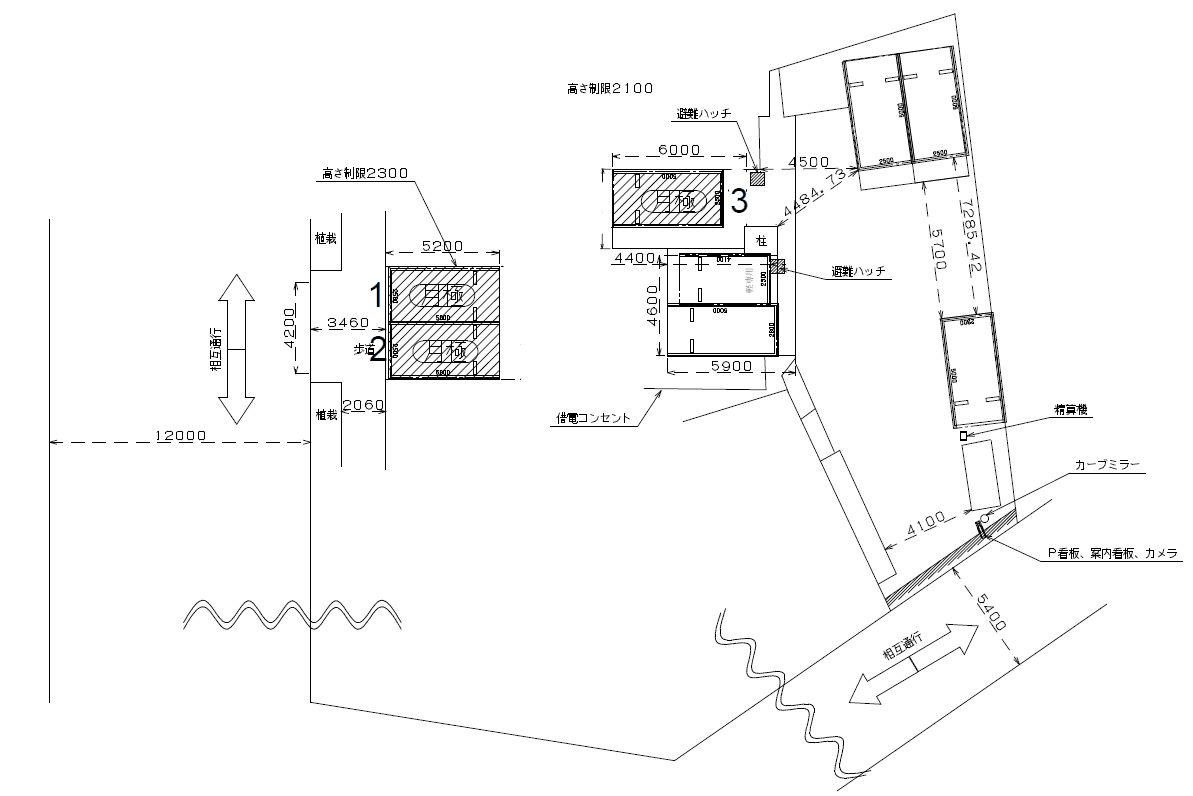 ジェノヴィア綾瀬2駐車場の駐車配置図