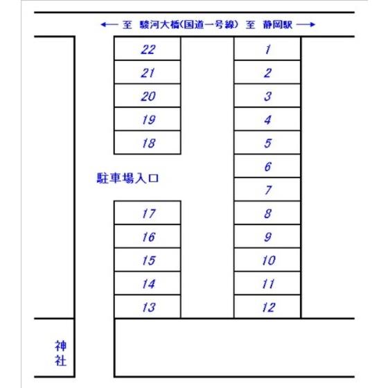 PD南安倍市川駐車場の駐車配置図