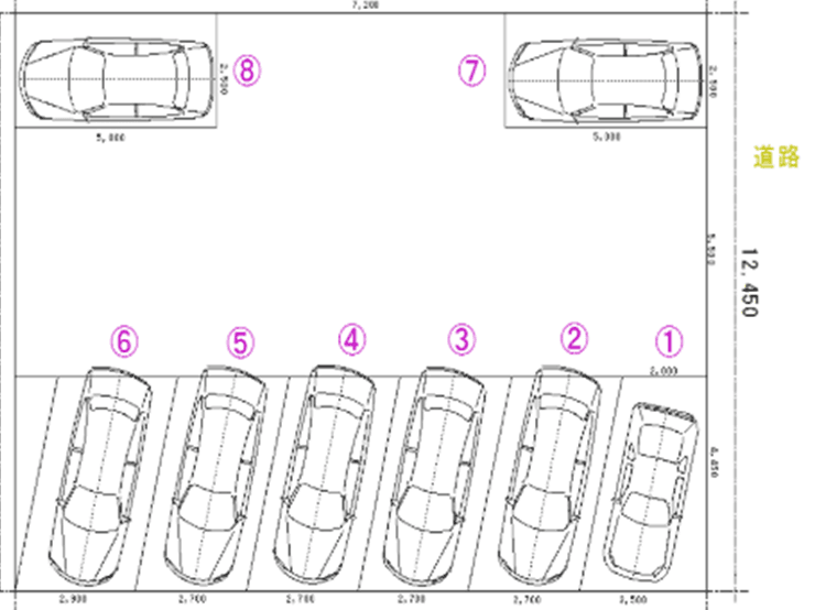 Ｐａｒｋｉｎｇ　Ｈの駐車配置図