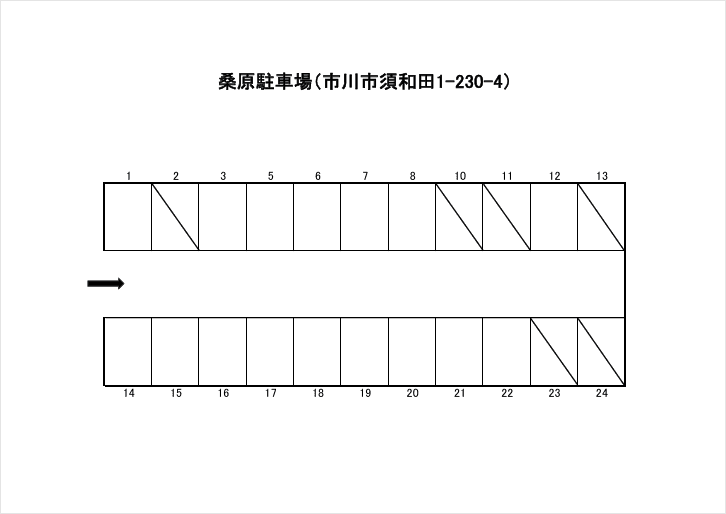 桑原駐車場の駐車配置図