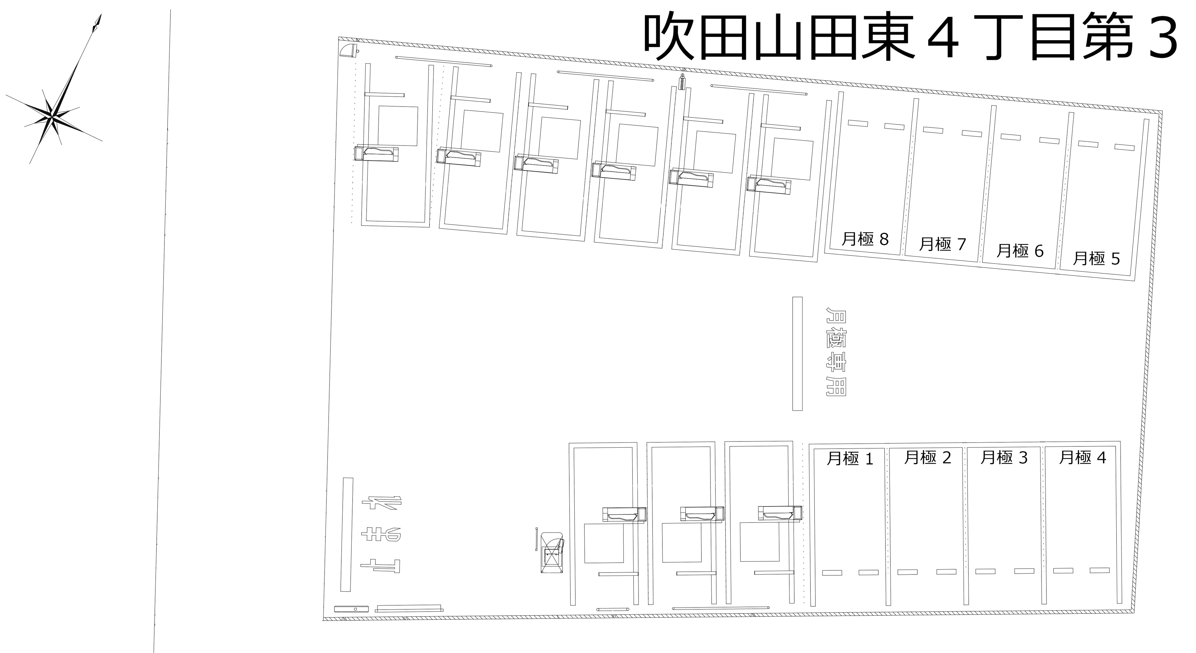 吹田山田東４丁目第３の駐車配置図