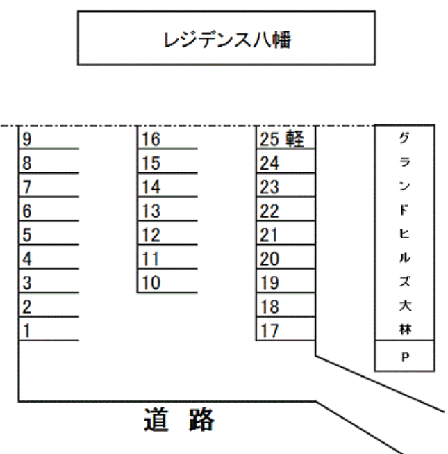 清和月極駐車場の駐車配置図