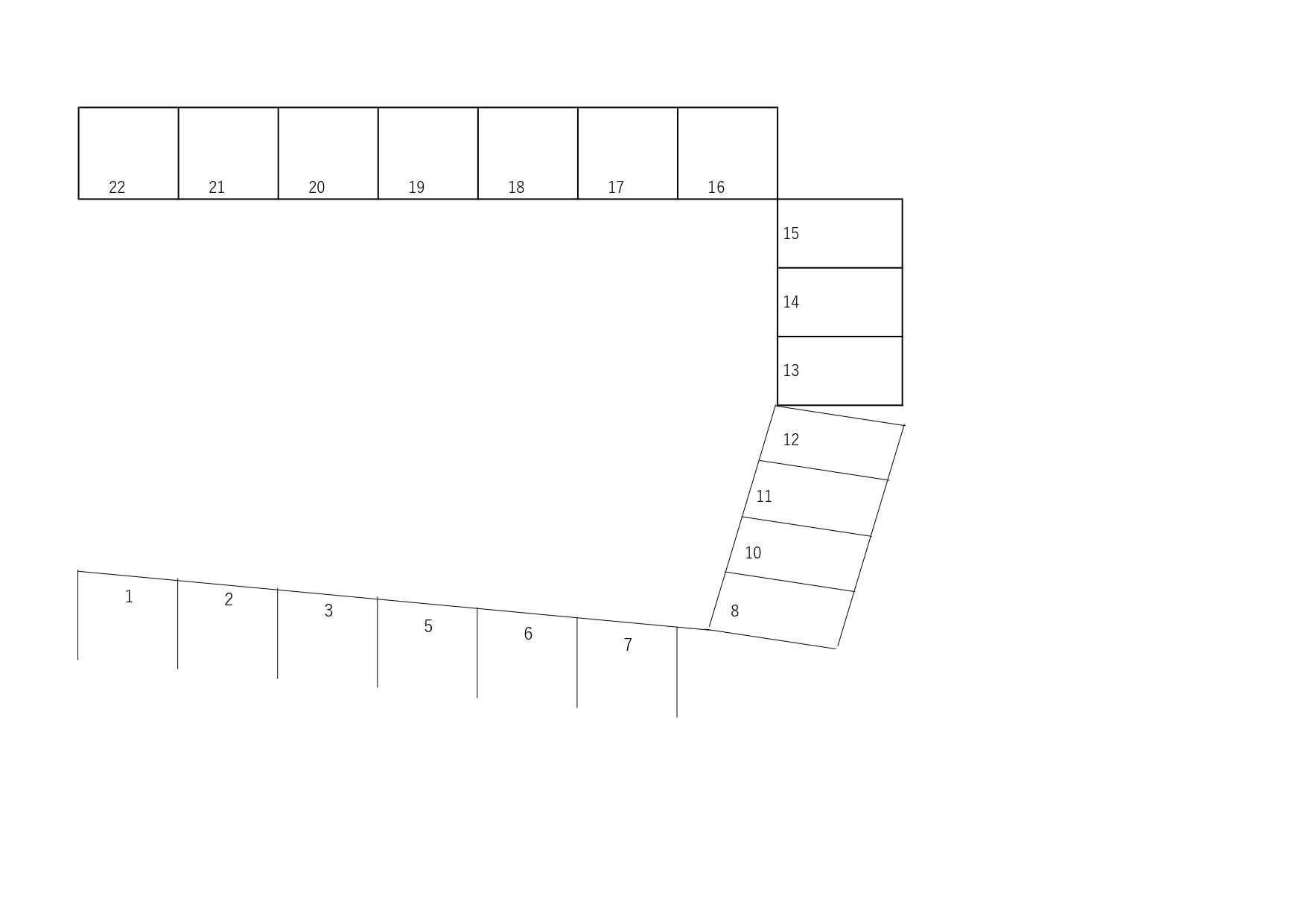 神戸1丁目642番駐車場の駐車配置図