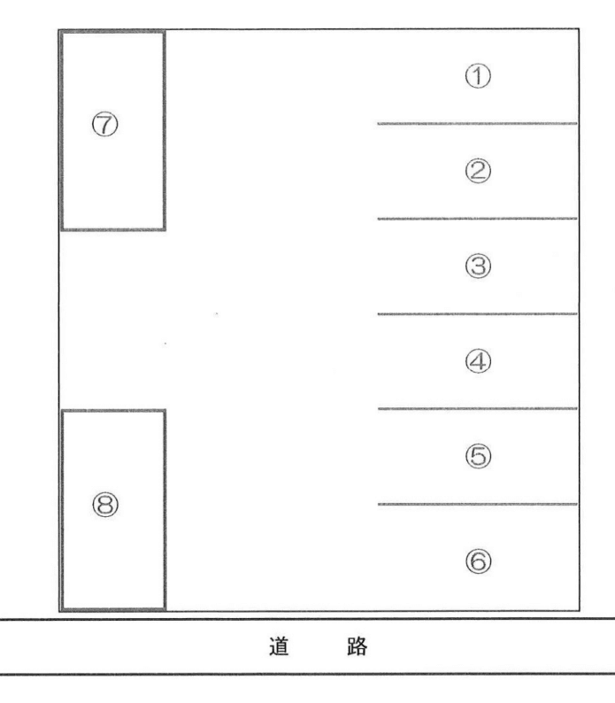東林小学校前駐車場の駐車配置図