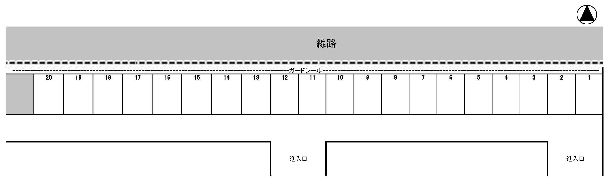 若林町　KW46　駐車場の駐車配置図