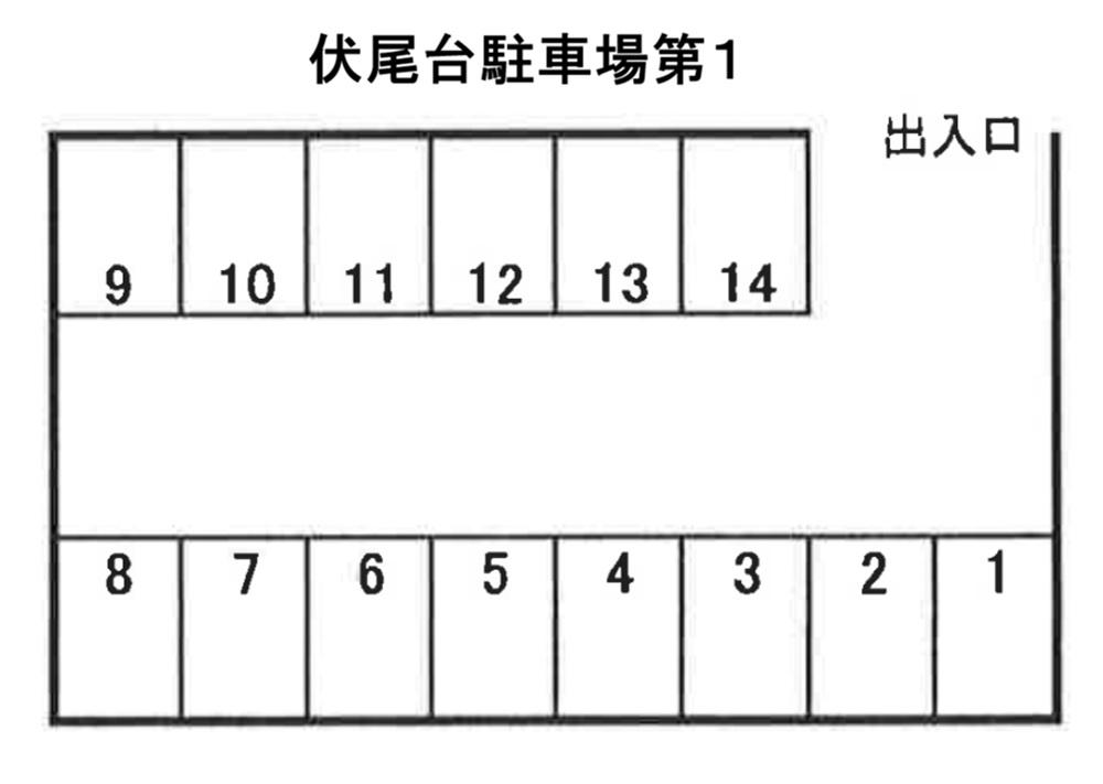 伏尾台駐車場第１の駐車配置図