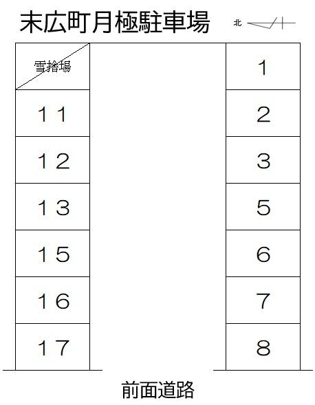 末広町平田駐車場の駐車配置図
