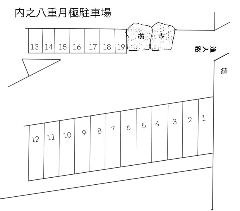内之八重月極駐車場の駐車配置図