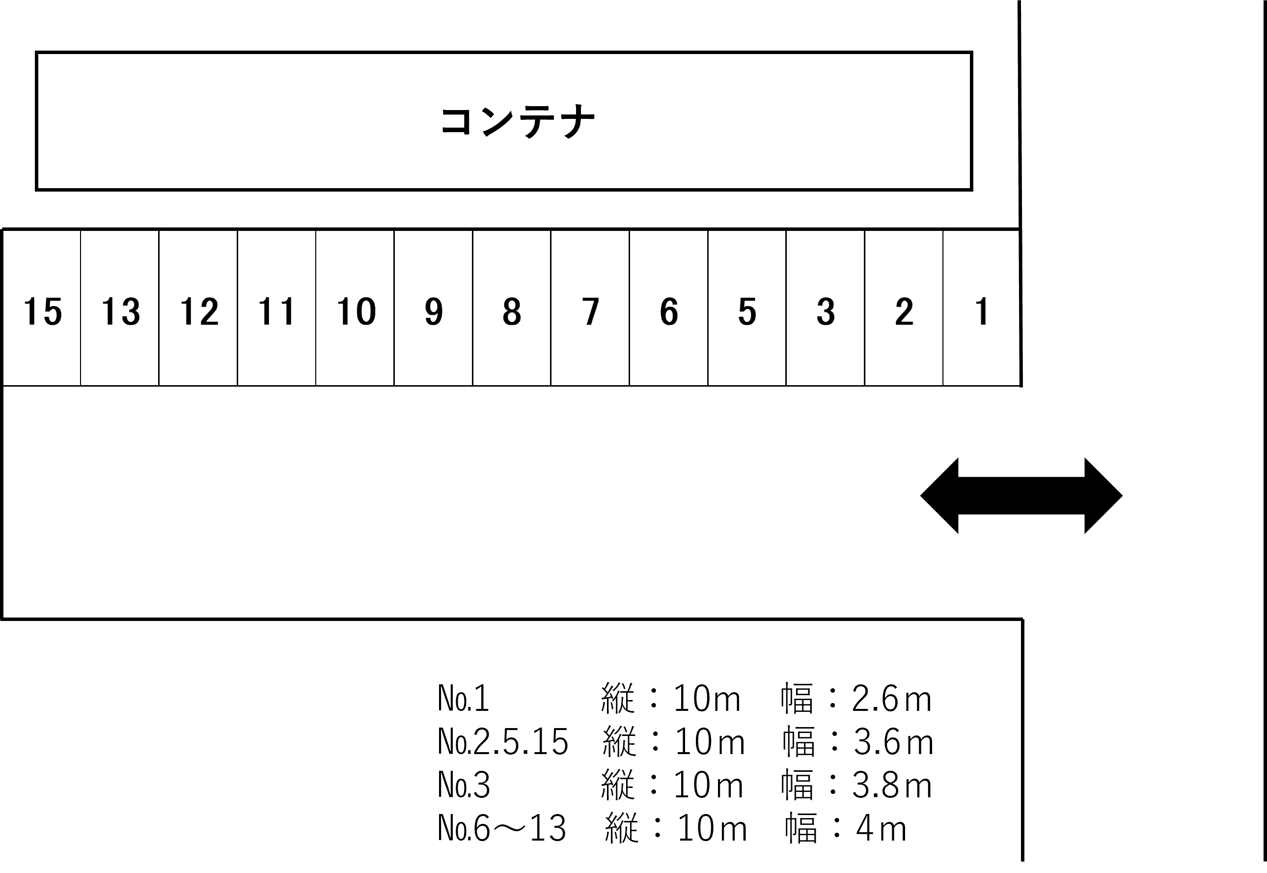 沖田トラックＰの駐車配置図