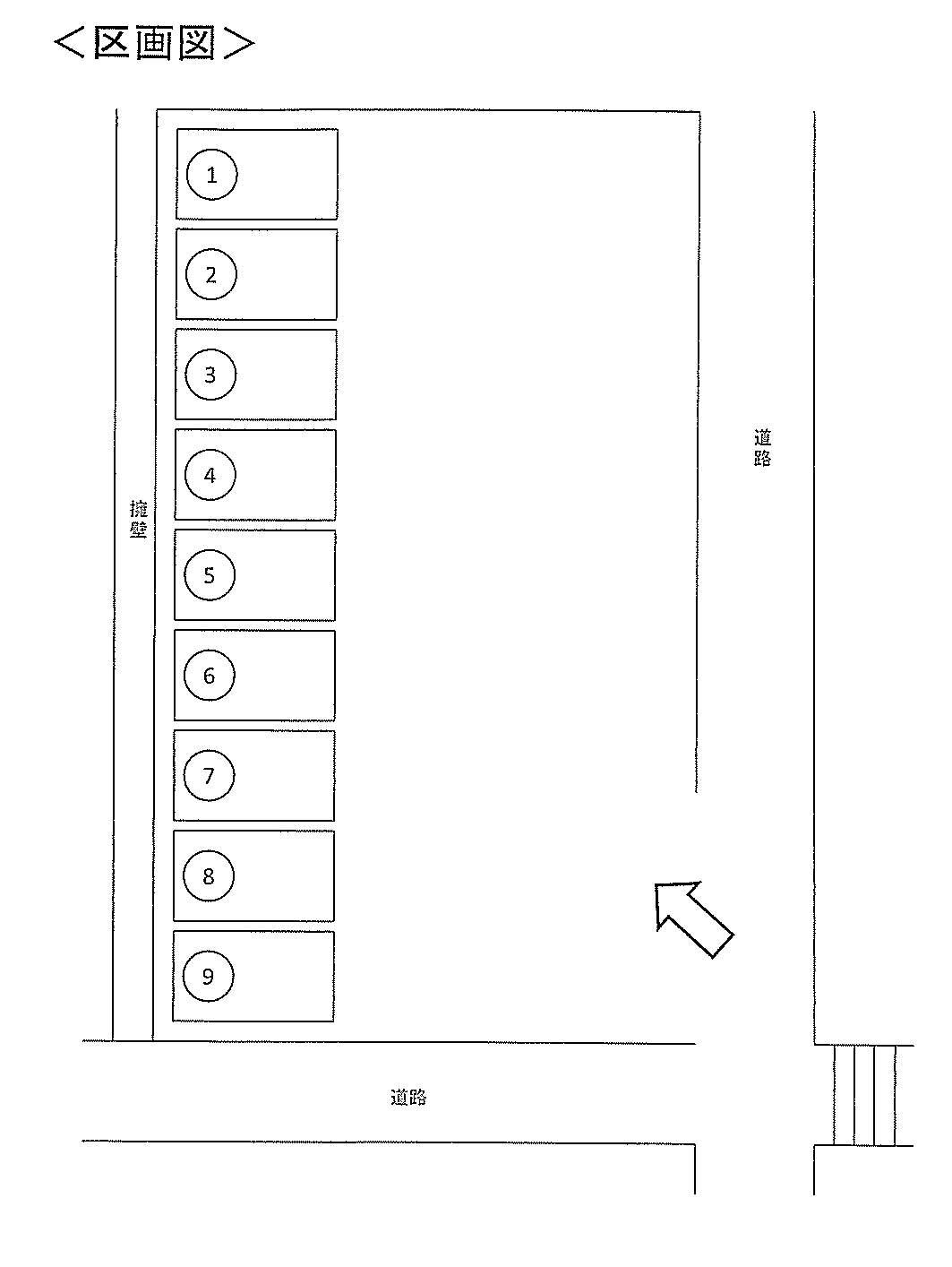 綾瀬横山駐車場の駐車配置図
