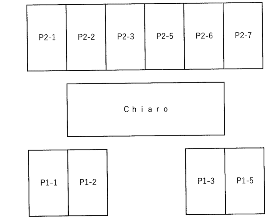 Ｃｈｉａｒｏ駐車場の駐車配置図
