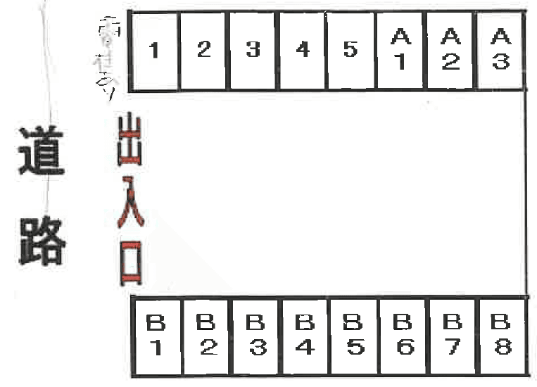 熊谷駐車場の駐車配置図