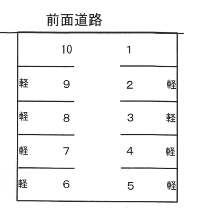 大正町原長駐車場の駐車配置図