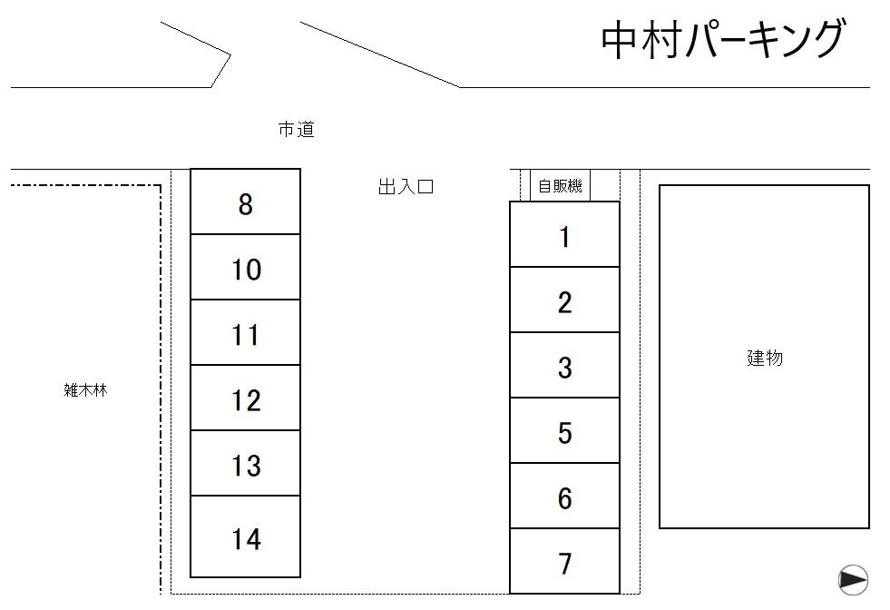 中村パーキングの駐車配置図