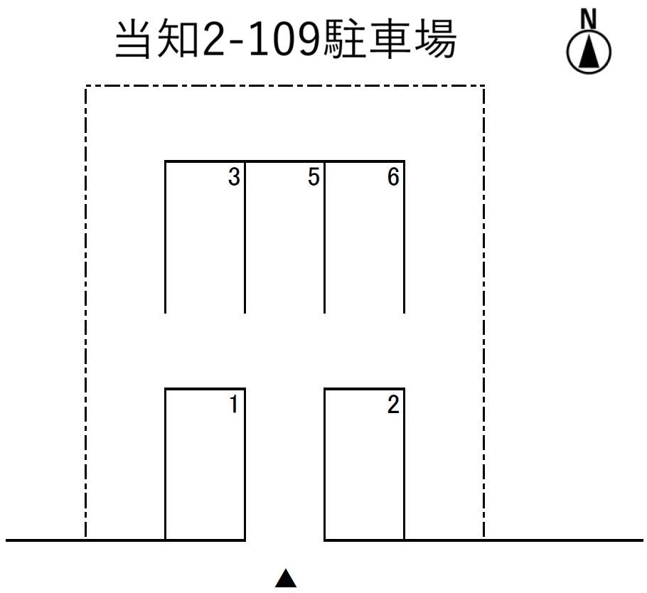 当知2-109駐車場の駐車配置図