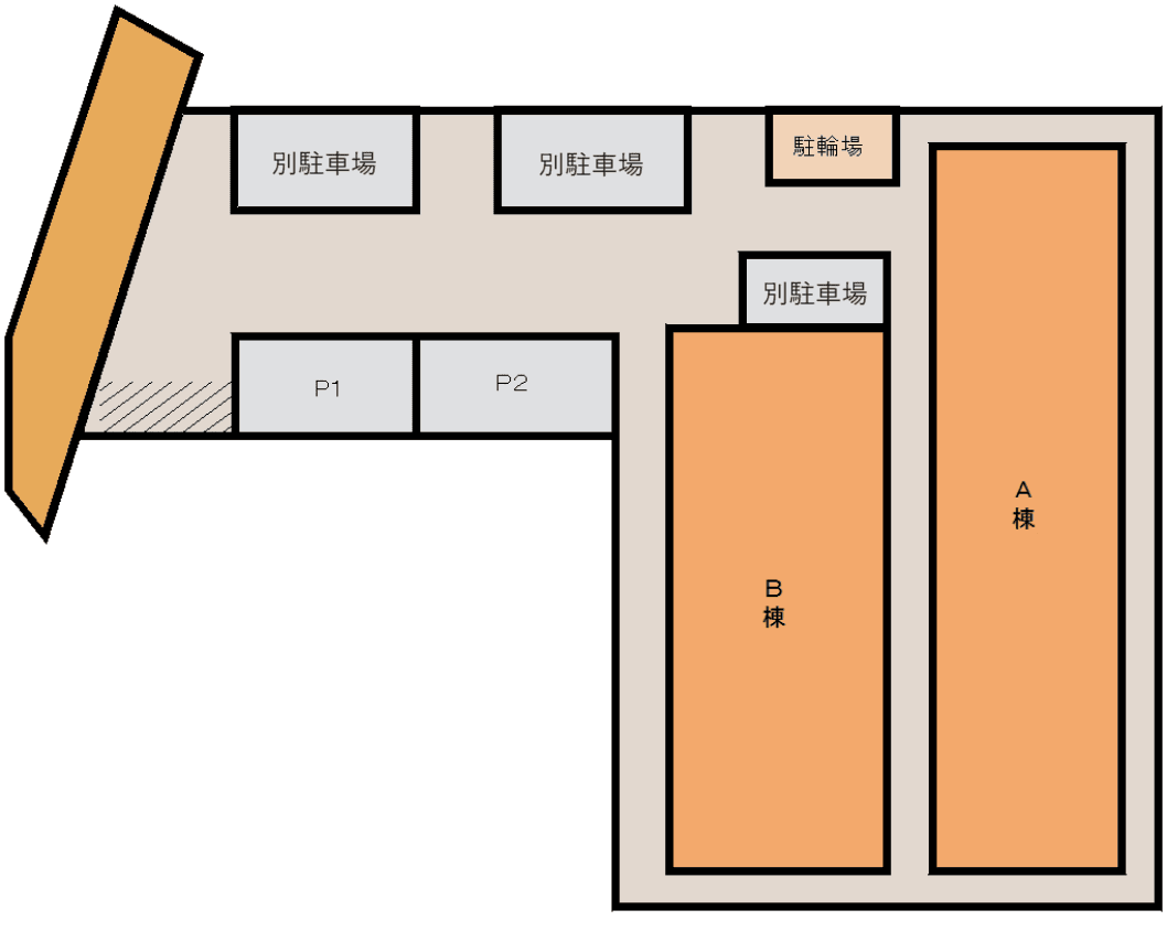 アスコット台原B棟の駐車配置図