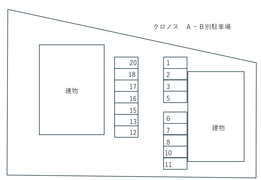 クロノス　Ａ・Ｂ別駐車場の駐車配置図