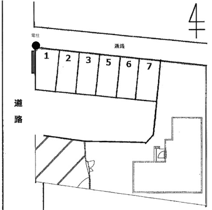 河原塚駐車場の駐車配置図