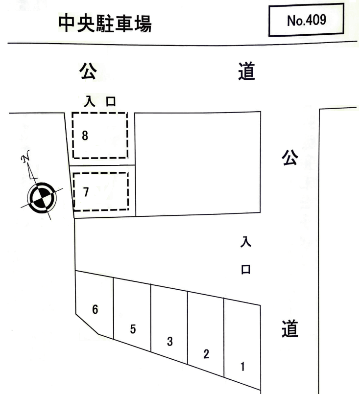 中央駐車場の駐車配置図