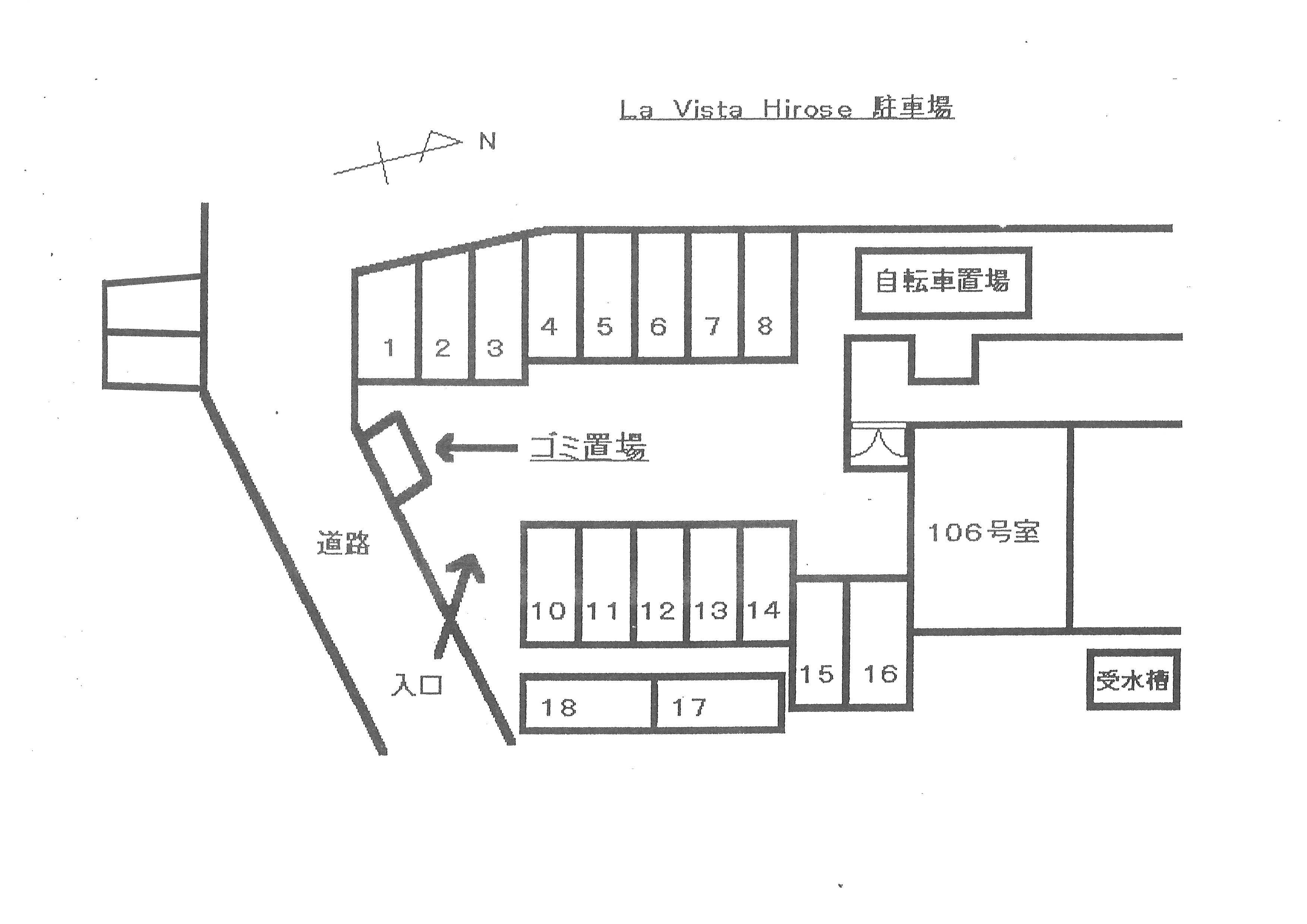 Ｌａ　Ｖｉｓｔａ　Ｈｉｒｏｓｅの駐車配置図