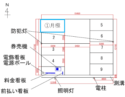 大高駅前第２の駐車配置図