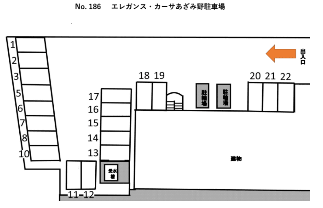 エレガンス・カーサあざみ野駐車場（入居者専用）の駐車配置図