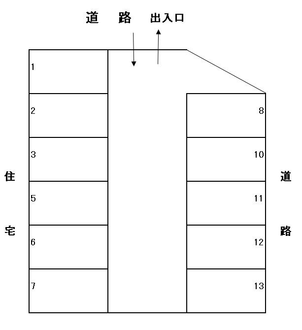 田端パーキングの駐車配置図